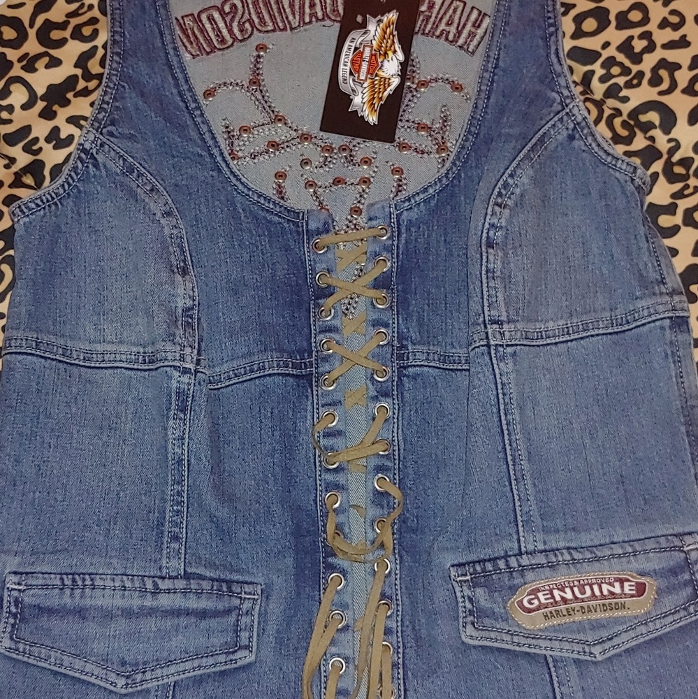 Embroidered Denim Vest